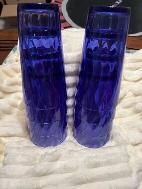 Cobalt Blue Acrylic Tumbler Cup Set - 8